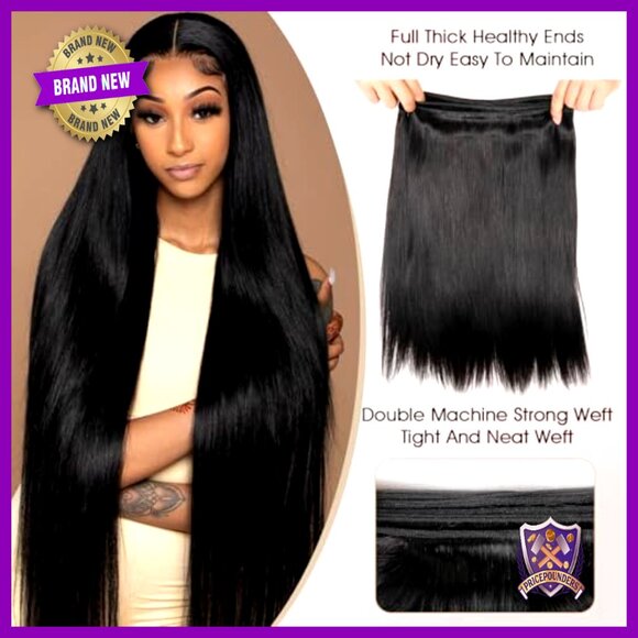16A Straight Brazilian Virgin Human Hair Bundles with 13x4 HD Lace Frontal main image 4